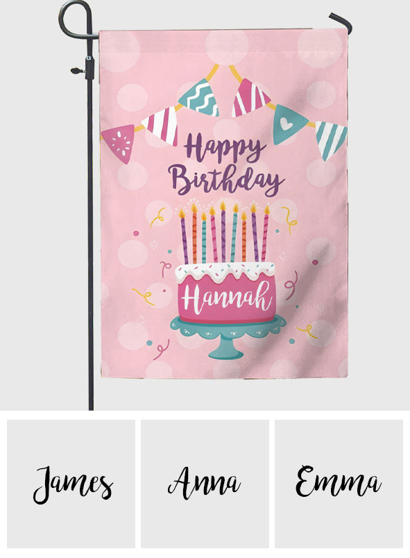 Happy Birthday - Personalized Birthday Garden Flag