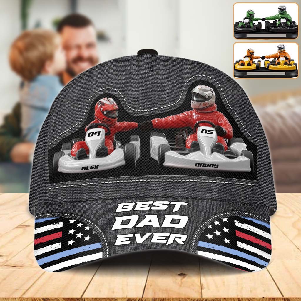 Casquette classique personnalisée pour papa et enfant passionnés de karting