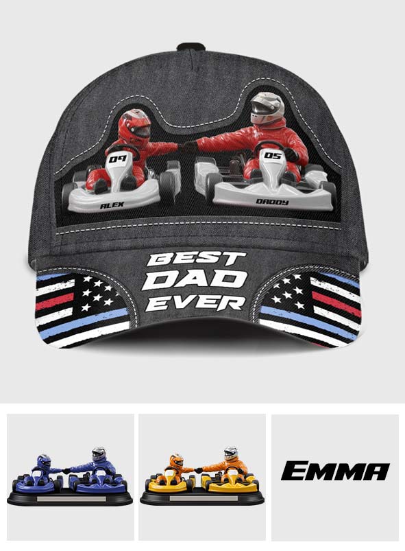 Casquette classique personnalisée pour papa et enfant passionnés de karting