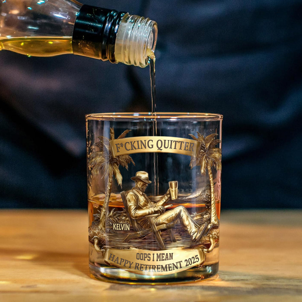 Appreciation, Retirement Gift For Coworkers, Work Friends, Colleagues - Personalized Retired Whiskey Decanter Set