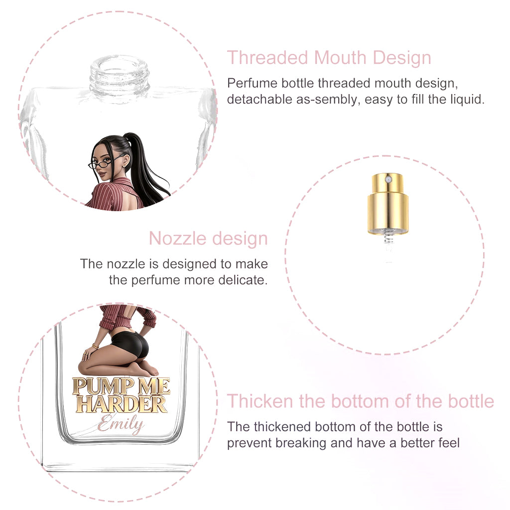 Pompez-moi plus fort - Flacon de parfum rechargeable personnalisé pour couples épicés