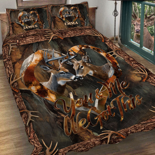 You & Me We Got This - Personalized Hunting Quilt Set