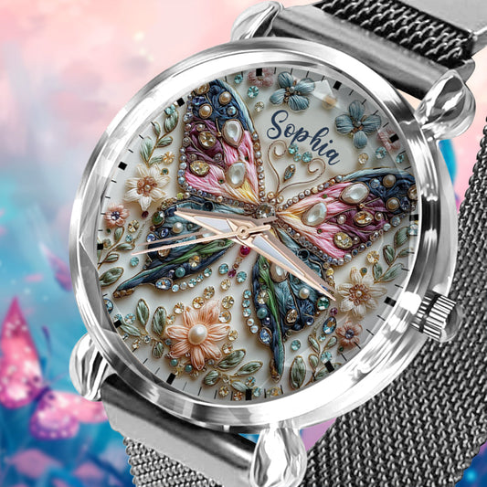 Magnifique papillon - Montre-bracelet personnalisée pour femme avec papillon 