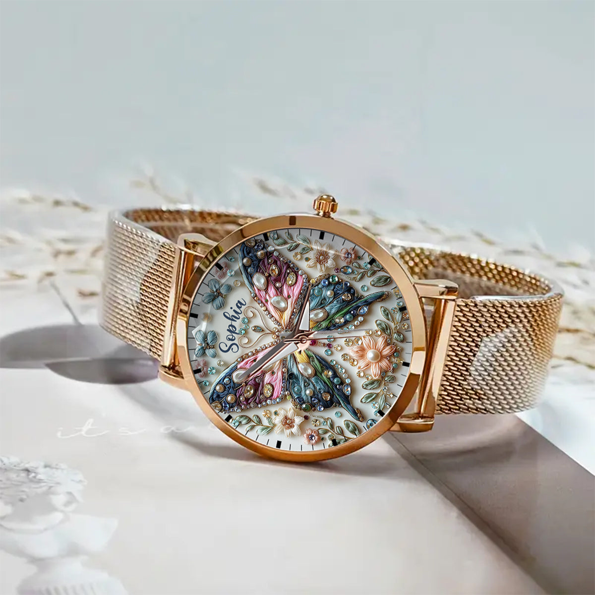 Beautiful Butterfly - Personalized Butterfly Women Hand Watch