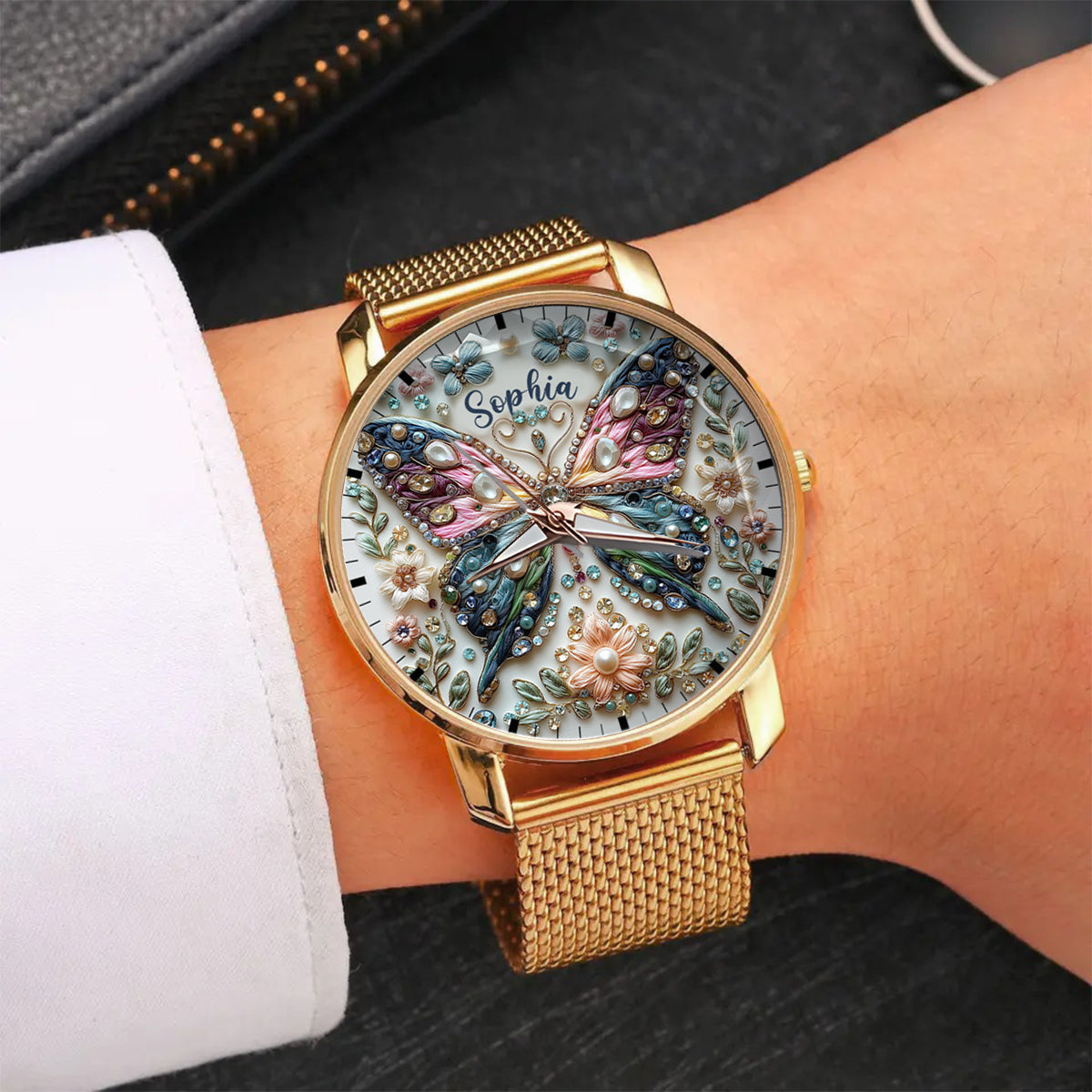Beautiful Butterfly - Personalized Butterfly Women Hand Watch