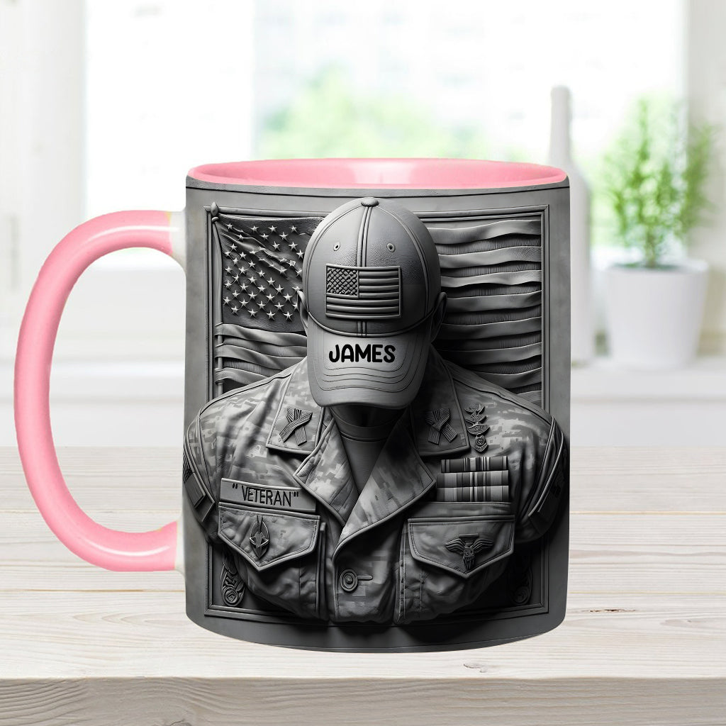 Proud Veteran - Personalized Veteran Accent Mug