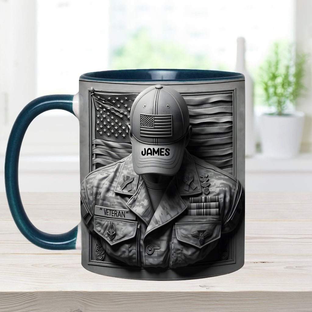 Proud Veteran - Personalized Veteran Accent Mug