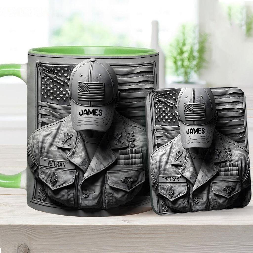Proud Veteran - Personalized Veteran Accent Mug