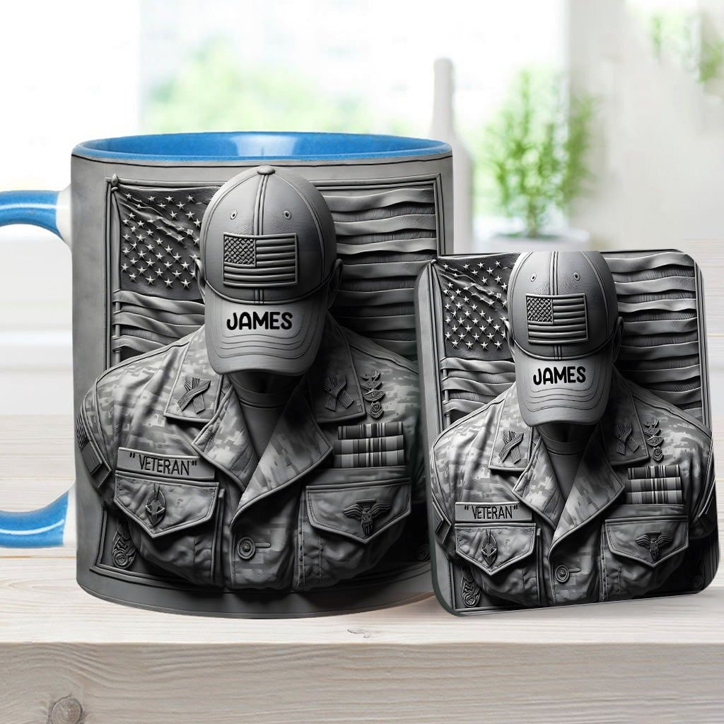 Proud Veteran - Personalized Veteran Accent Mug