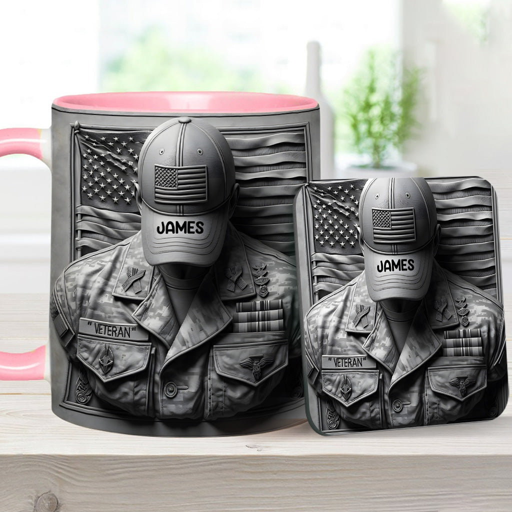 Proud Veteran - Personalized Veteran Accent Mug