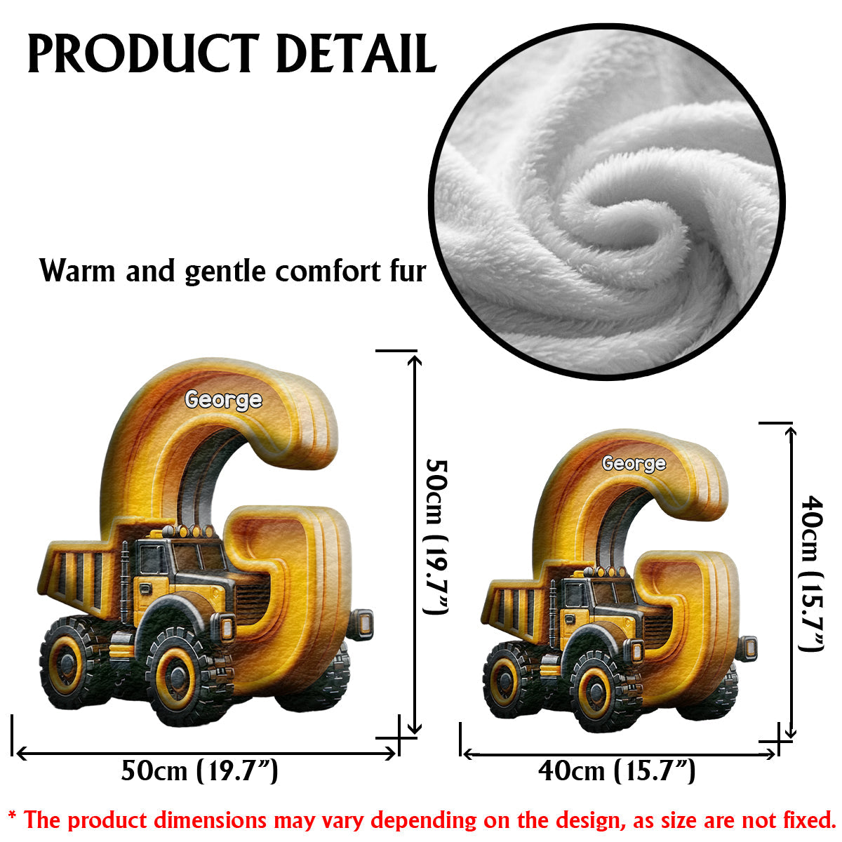 Construction ingénieuse - Oreiller personnalisé en fausse fourrure pour enfant