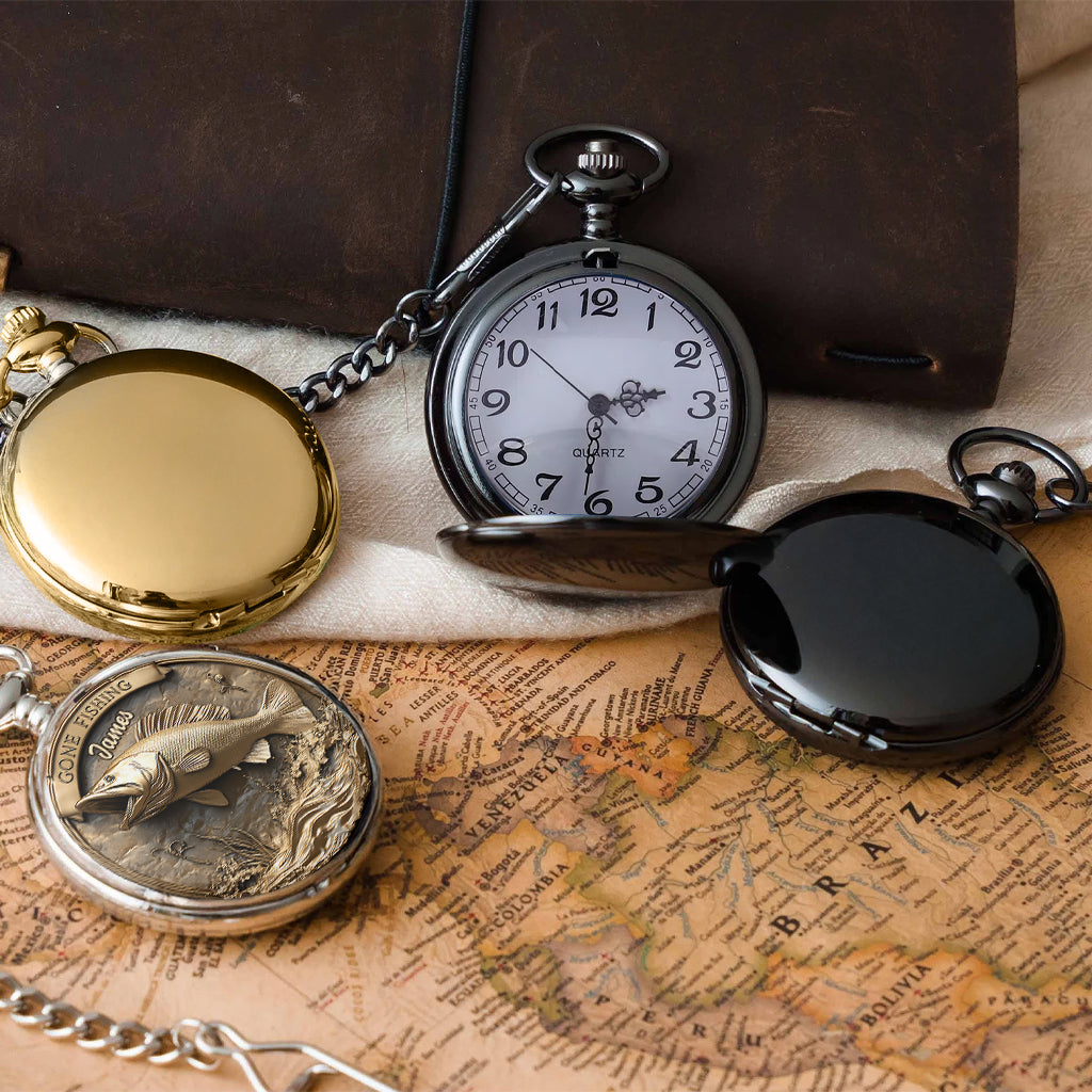 Gone Fishing - Personalized Fishing Pocket Watch
