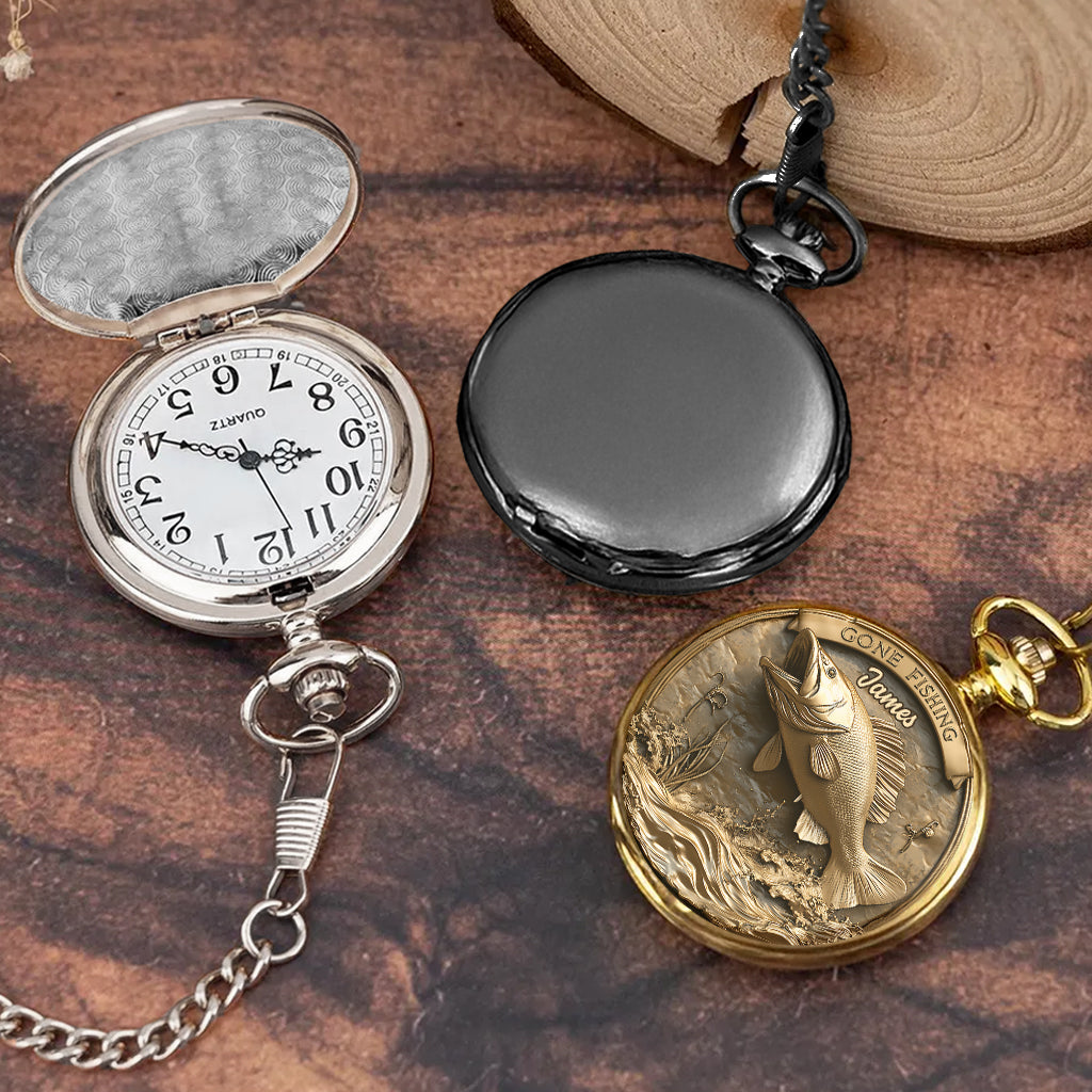 Gone Fishing - Personalized Fishing Pocket Watch