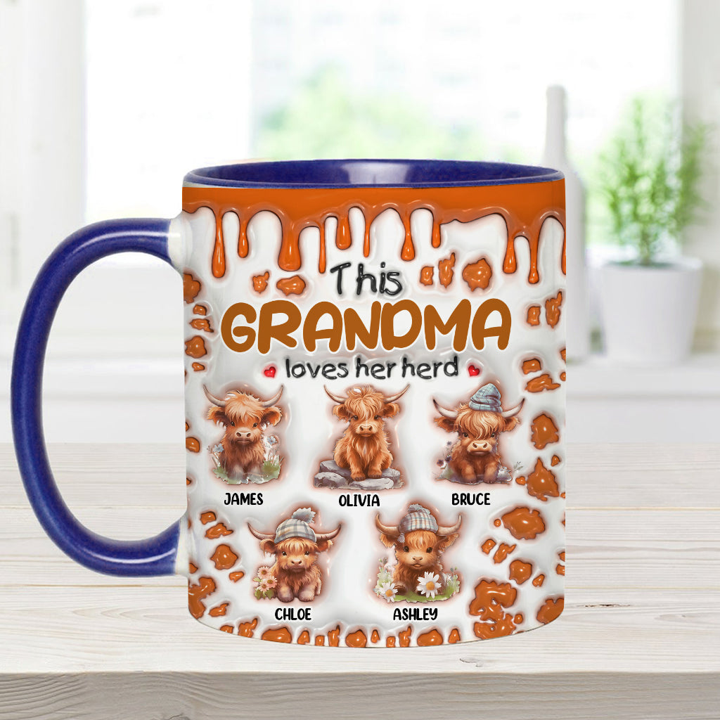 This Grandma Loves Her Herd - Personalized Grandma Accent Mug