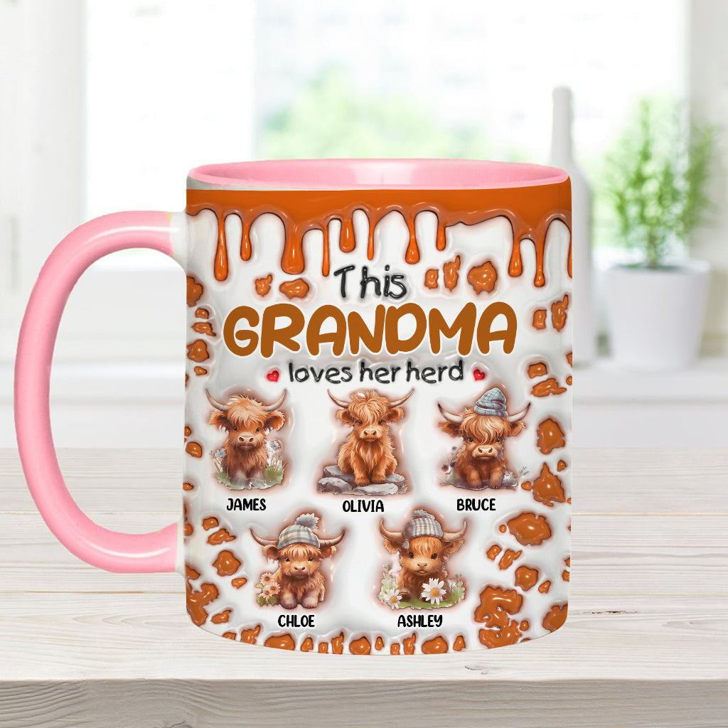 This Grandma Loves Her Herd - Personalized Grandma Accent Mug