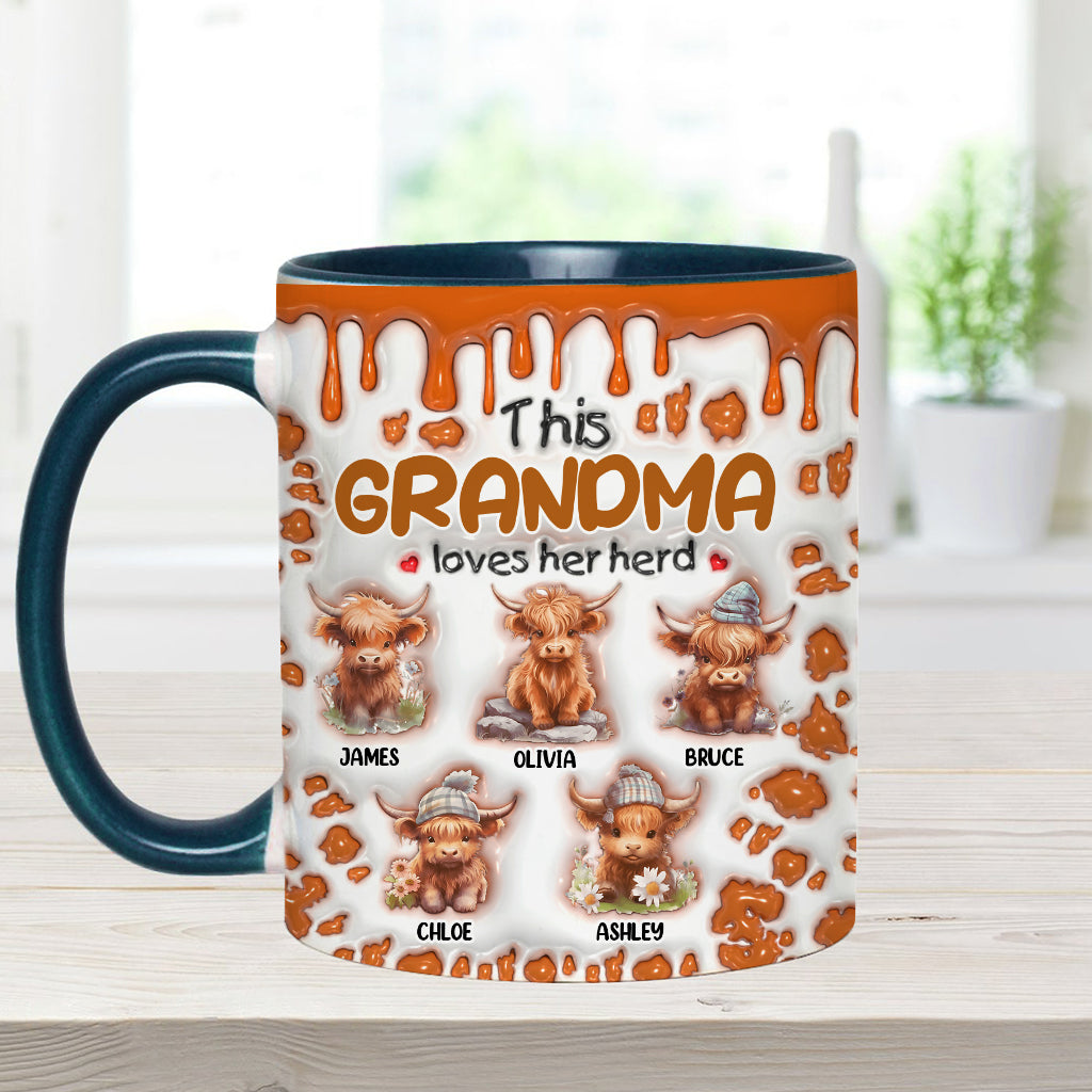 This Grandma Loves Her Herd - Personalized Grandma Accent Mug
