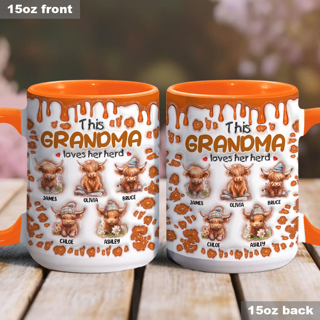 This Grandma Loves Her Herd - Personalized Grandma Accent Mug