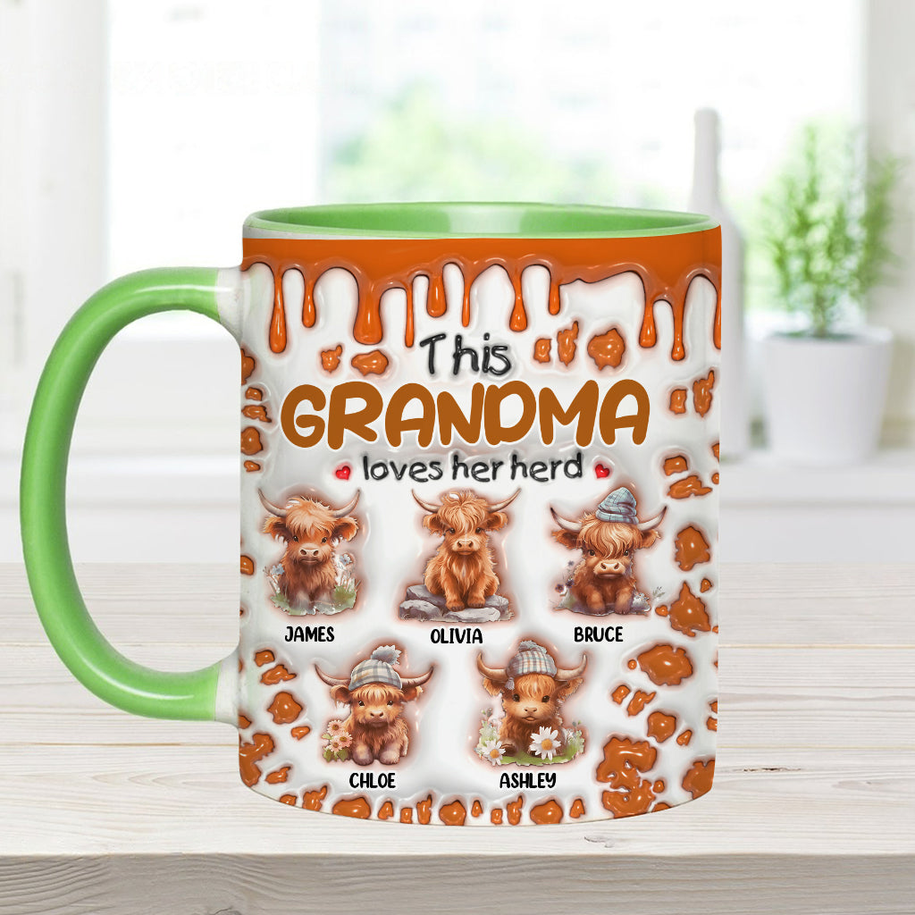 This Grandma Loves Her Herd - Personalized Grandma Accent Mug