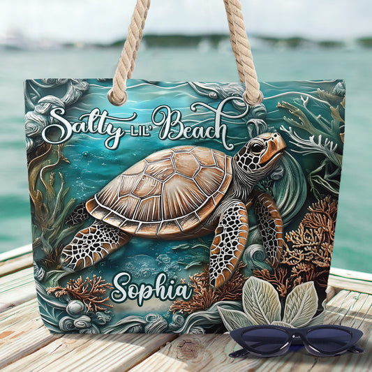 Salty Lil' Beach - Sac de plage personnalisé en forme de tortue