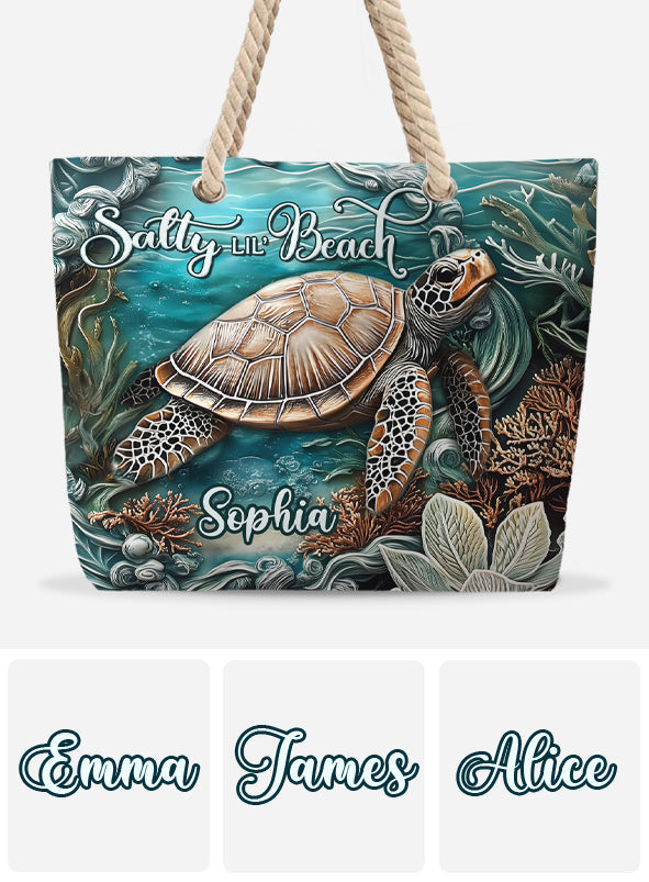 Salty Lil' Beach - Personalized Turtle Beach Bag