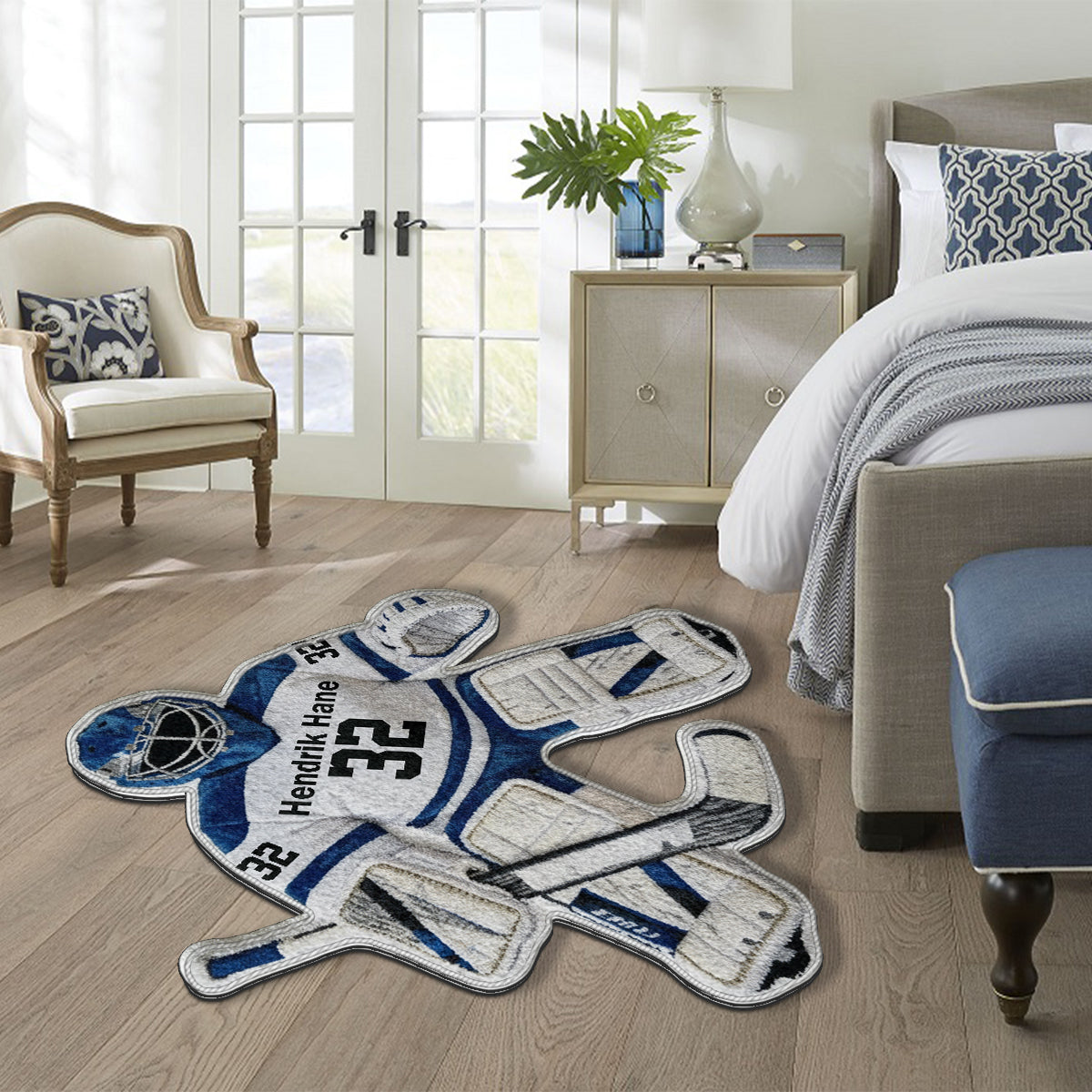 Love Hockey - Personalized Hockey Non-Slip Tufted Rug