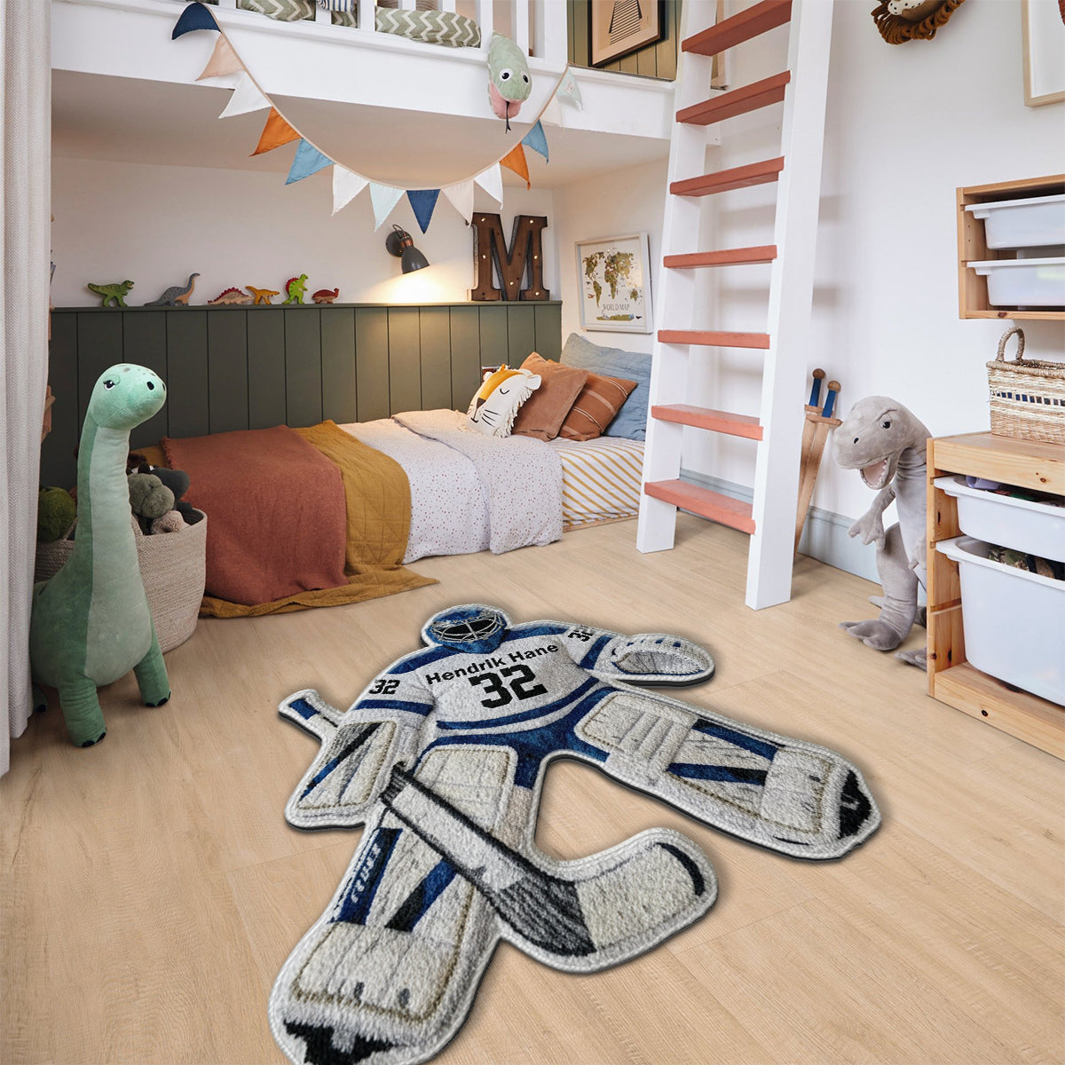 Love Hockey - Personalized Hockey Non-Slip Tufted Rug