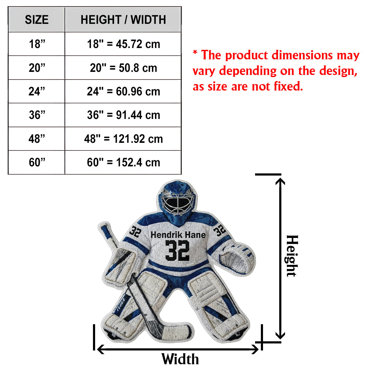 Love Hockey - Personalized Hockey Non-Slip Tufted Rug