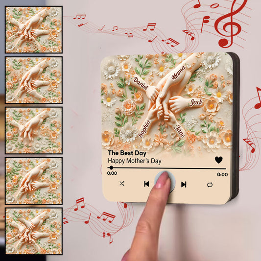 Aimant de réfrigérateur musical personnalisé « Tenir la main de maman »
