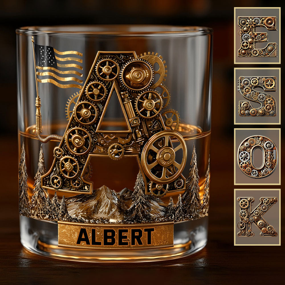 Verre à whisky personnalisé style steampunk, cadeau pour lui - Verre à whisky de mécanicien