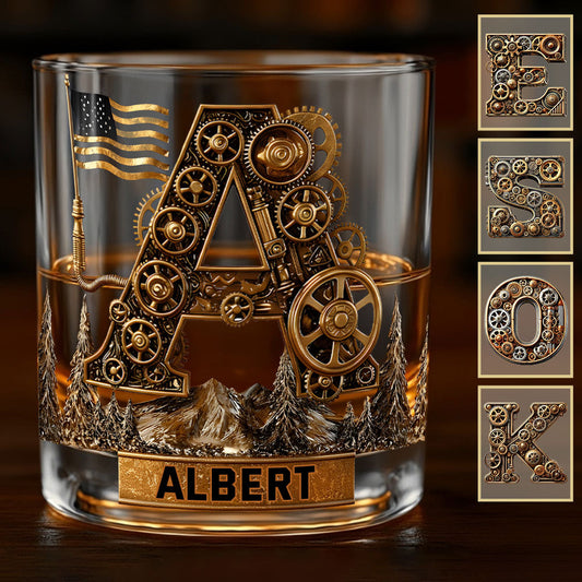 Verre à whisky personnalisé style steampunk, cadeau pour lui - Verre à whisky de mécanicien