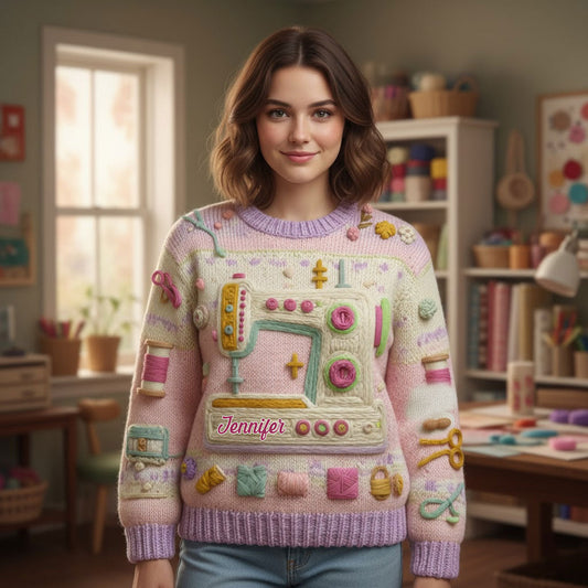 La couture, c'est ma passion ! - Pull moche personnalisé à coudre