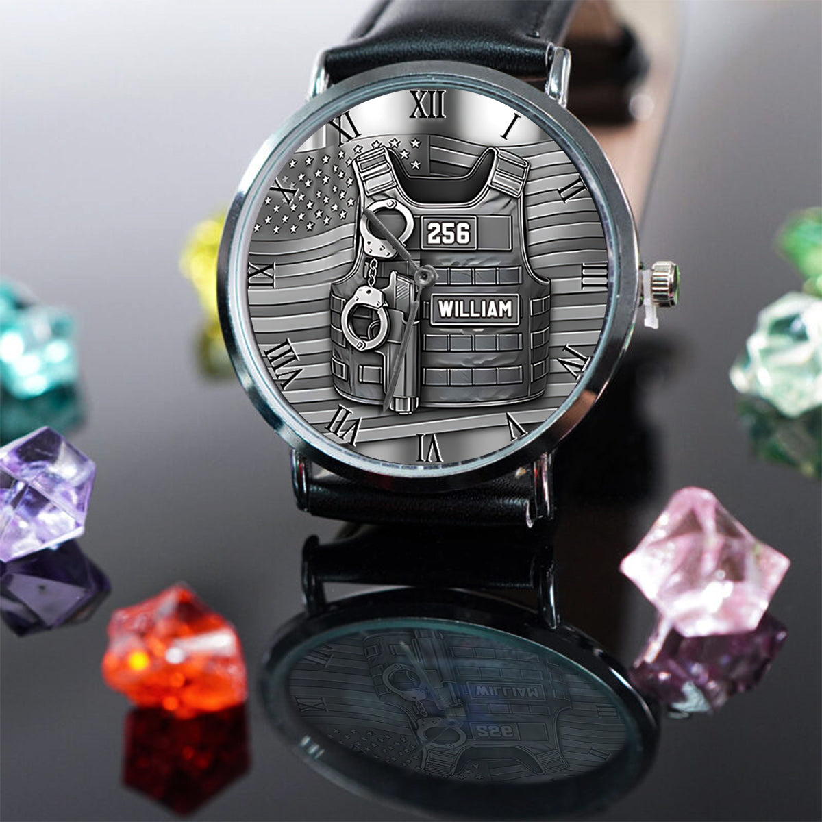 Servir et protéger - Montre de poche personnalisée pour policier