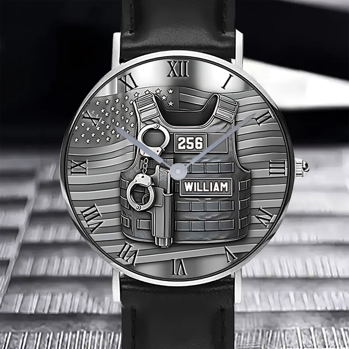 Servir et protéger - Montre de poche personnalisée pour policier