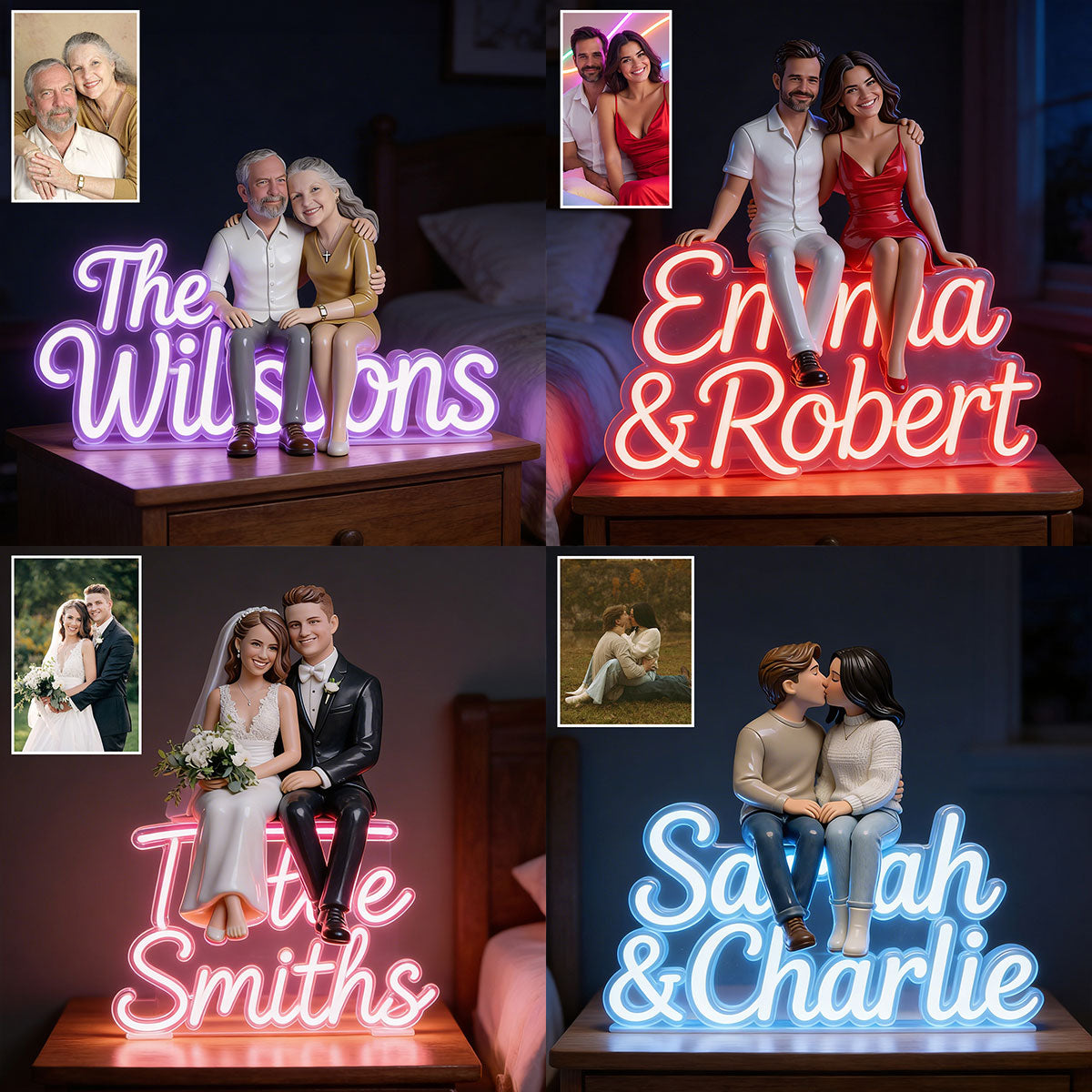 Custom Any Photo - Personalized Couple Acrylic LED Night Light