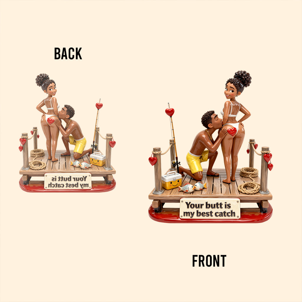 Naughty Couple Fishing - Personalized Fishing Custom Shaped Acrylic Plaque