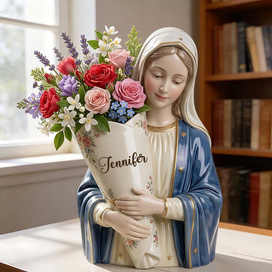 Grâce de la Vierge Marie - Vase en Acrylique Chrétien Personnalisé