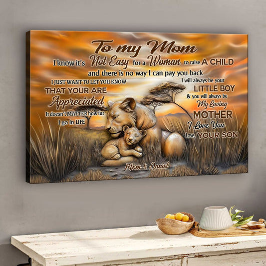 Je t'aime maman - Toile et affiche personnalisées pour maman