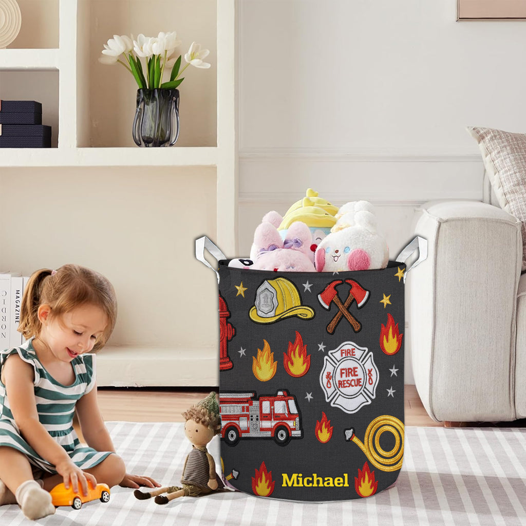La fumée se dissipe, le courage demeure - Panier de rangement personnalisé pour pompiers