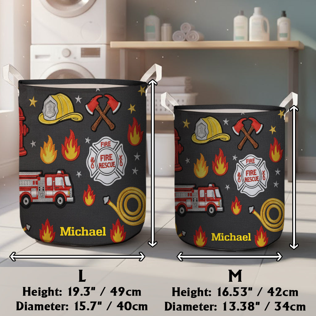 La fumée se dissipe, le courage demeure - Panier de rangement personnalisé pour pompiers