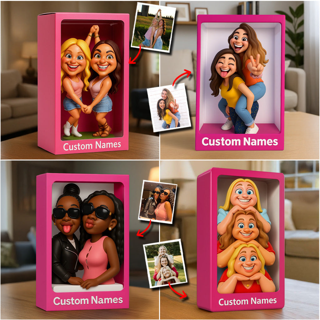 Plaque acrylique personnalisée « Meilleure amie » avec motif mascotte exagéré et humoristique, cadeau original et amusant.