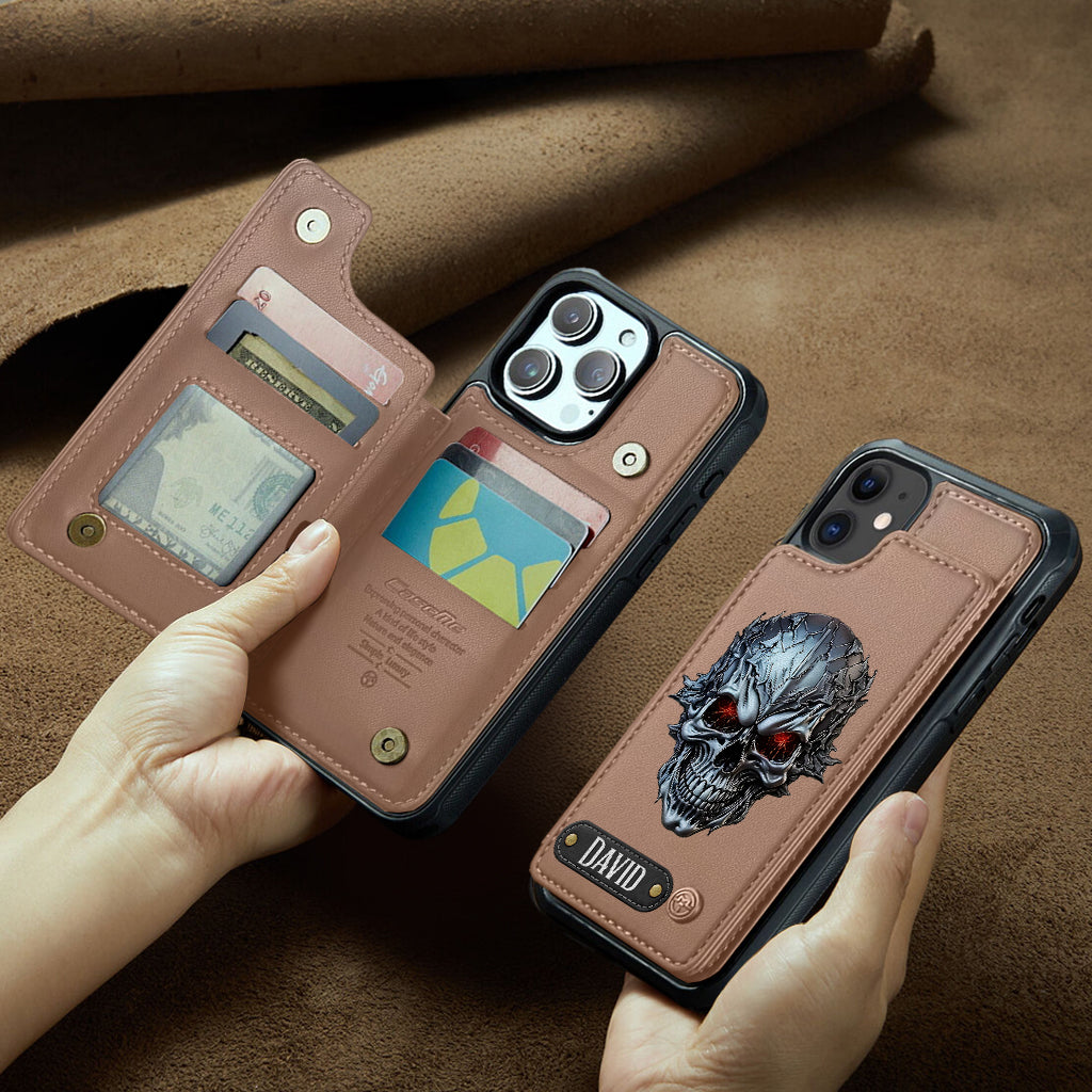 Cool Skull - Personalized Skull Wallet Phone Case