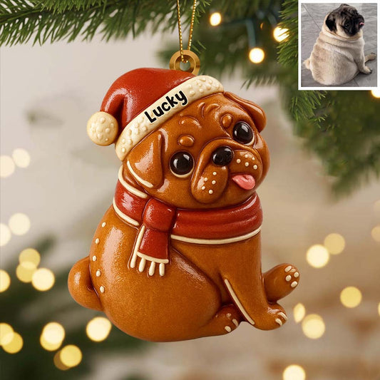 Gingerbread Pet Christmas - Personalized Dog Ornament