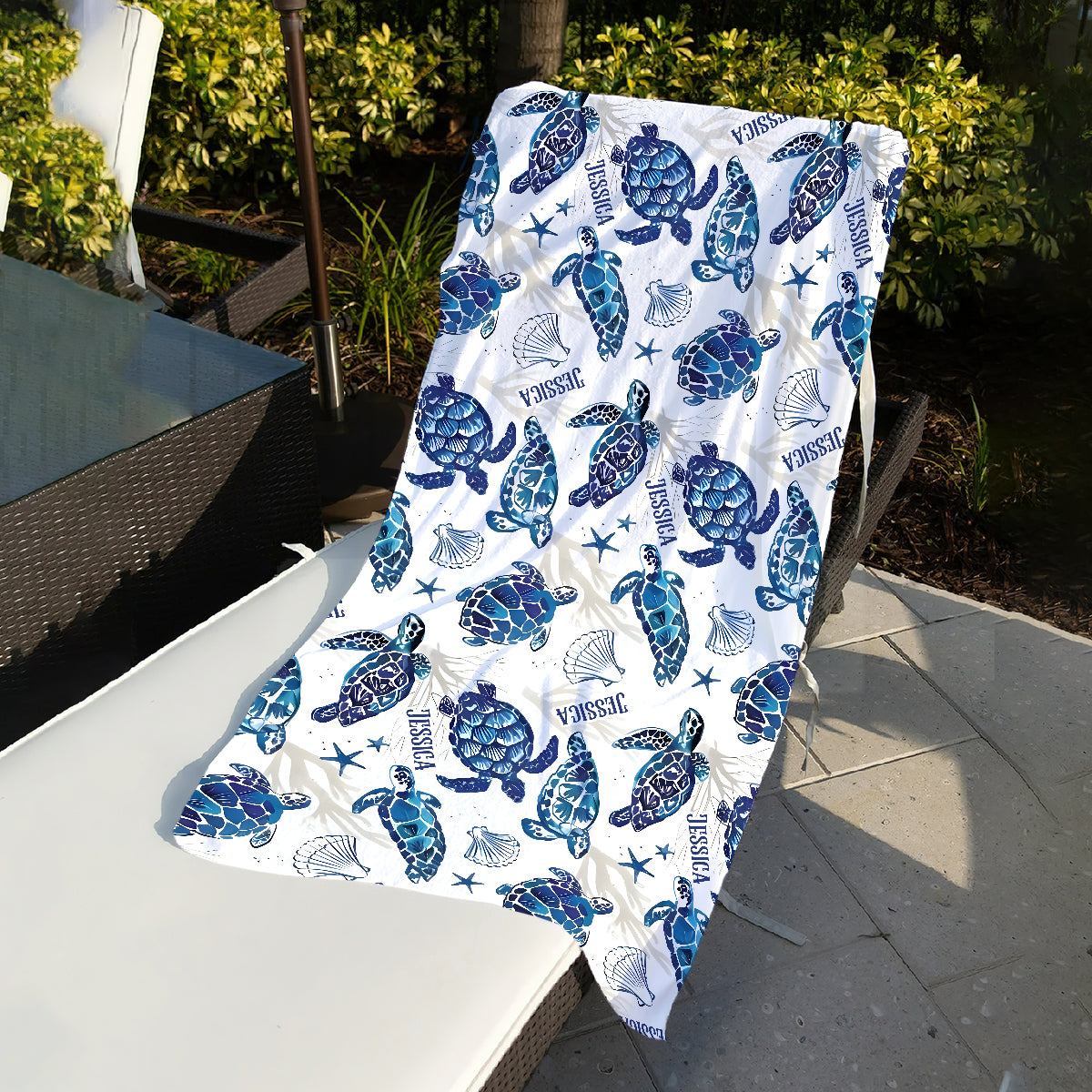 Sea Turtle Full Printed Aloha - Personalized Turtle Quick-dry Beach Towel/ Bath Towel