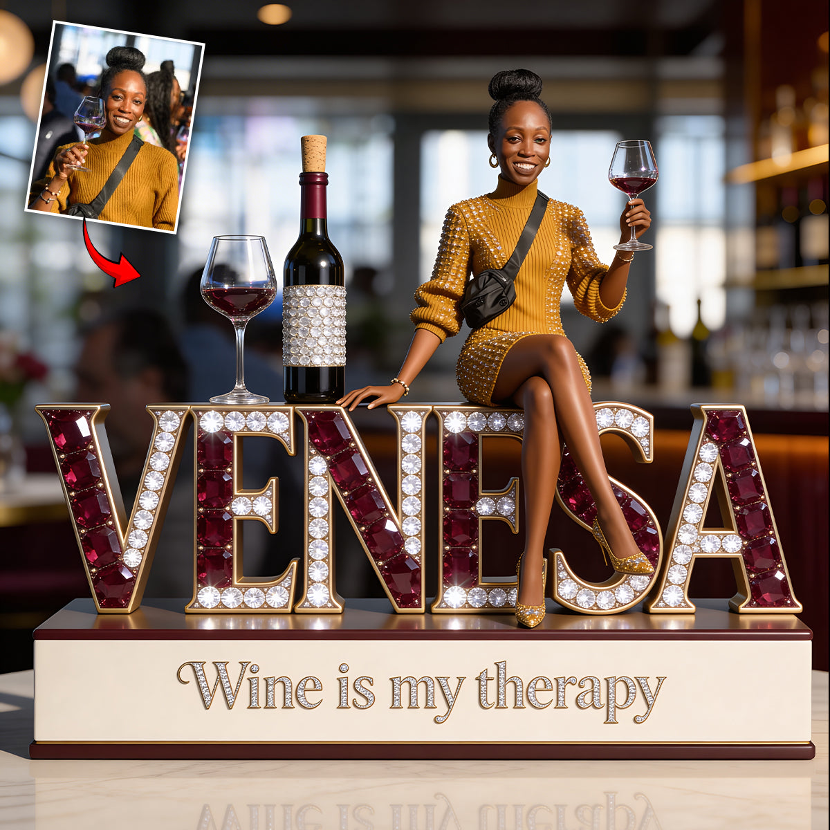 Cadeau pour Amateur de Vin - Plaque Acrylique Personnalisée en Forme