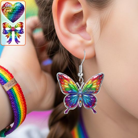 L'amour est l'amour - Boucles d'oreilles personnalisées de soutien à la communauté LGBT