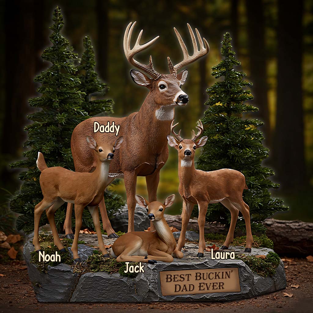 Meilleur papa chasseur du monde - Plaque acrylique personnalisée sur le thème de la chasse