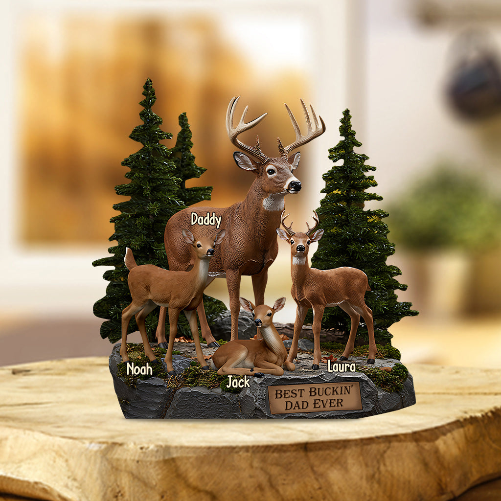 Meilleur papa chasseur du monde - Plaque acrylique personnalisée sur le thème de la chasse