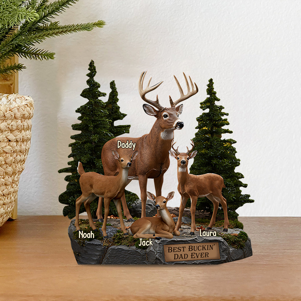 Meilleur papa chasseur du monde - Plaque acrylique personnalisée sur le thème de la chasse