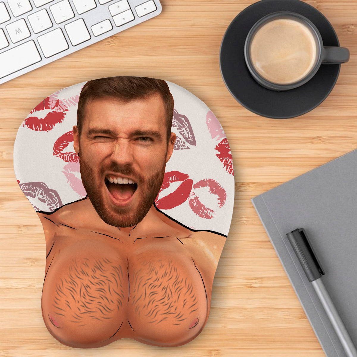 Any Photo Funny Face & Naughty - Personalized Couple 3D Mouse Pad