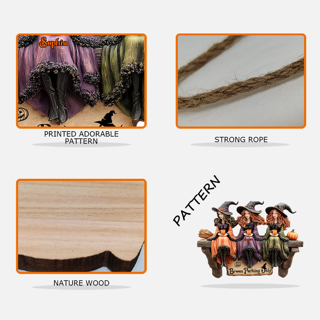 Panneau en bois personnalisé « Sorcière » - Parking Bloom